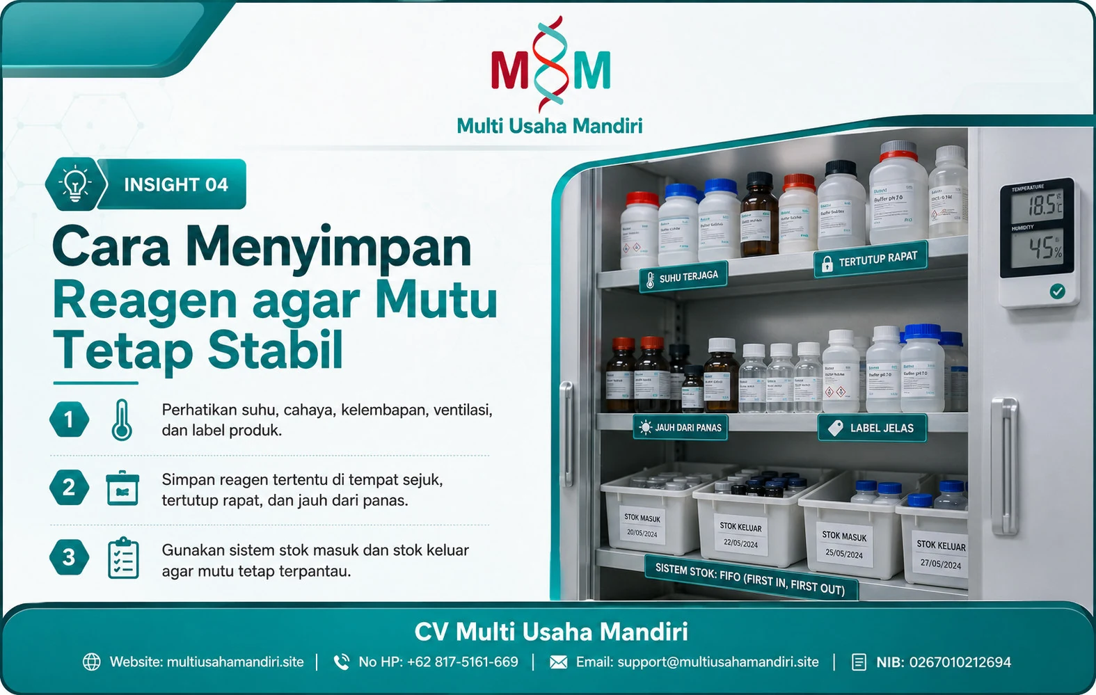 Ilustrasi Cara Menyimpan Reagen agar Mutu Tetap Stabil