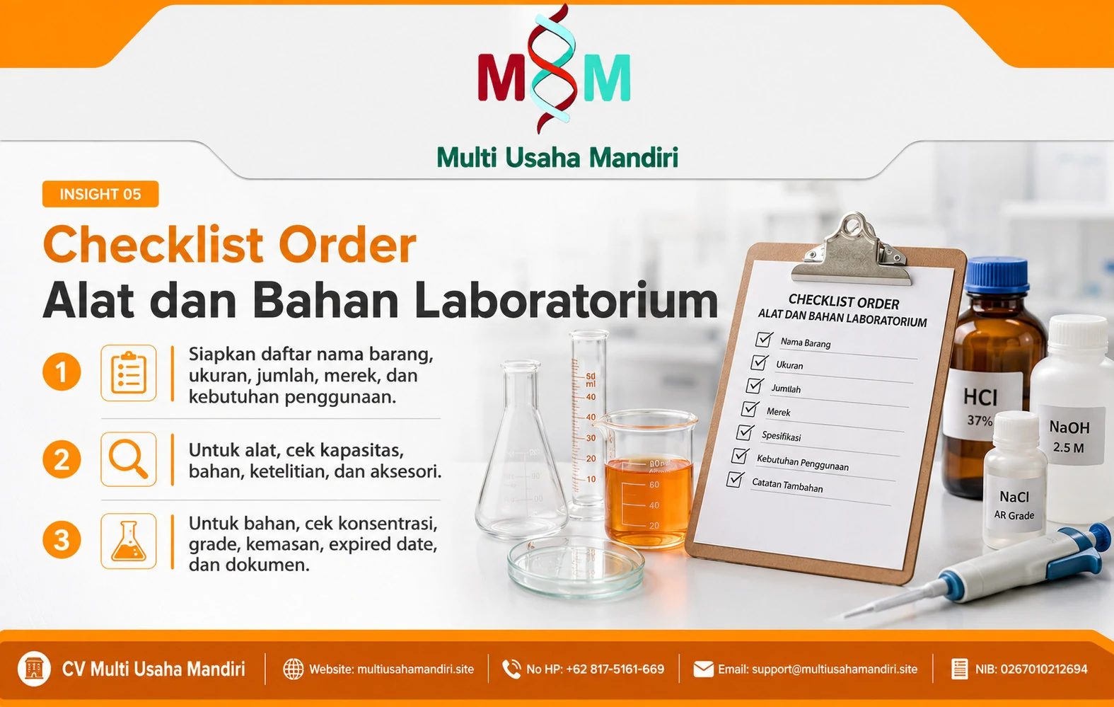 Ilustrasi Checklist Order Alat dan Bahan Laboratorium