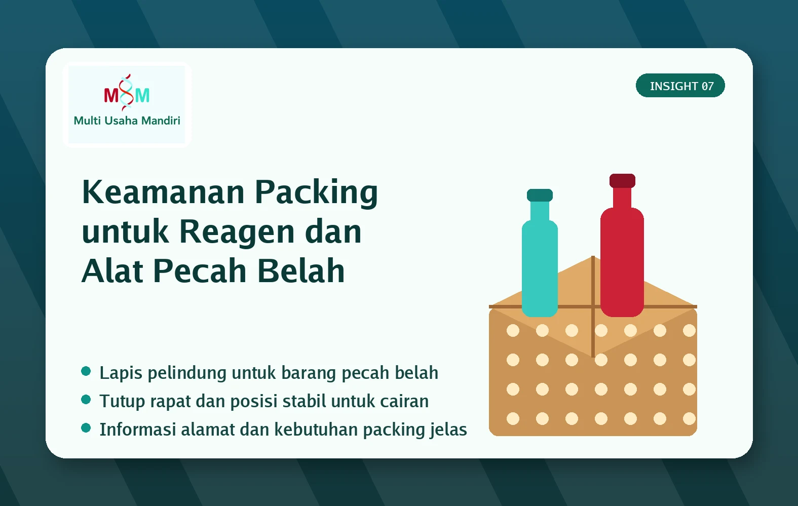 Ilustrasi Keamanan Packing untuk Reagen dan Alat Pecah Belah